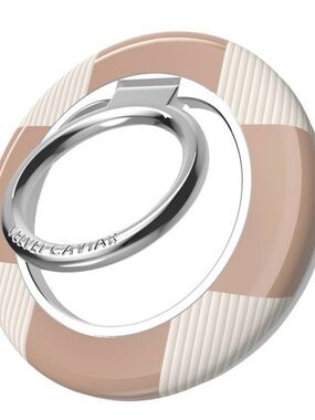 Neutral Beige & White Phone Ring Holder